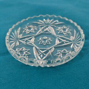 Vintage Early American Prescut Glass coaster - Anchor Hocking Starburst Pattern